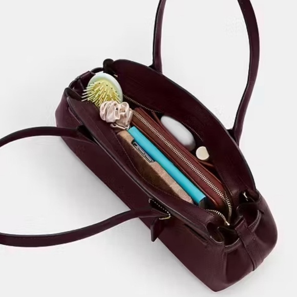 Coach Empire Careyall bag 34 Burgundy- Merlot- wine  Leather Shoulder Bag - Picture 5 of 5